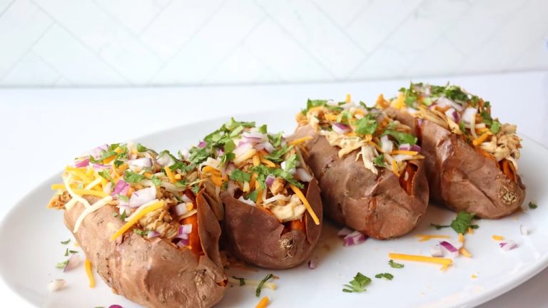 BBQ Chicken Stuffed Sweet Potatoes